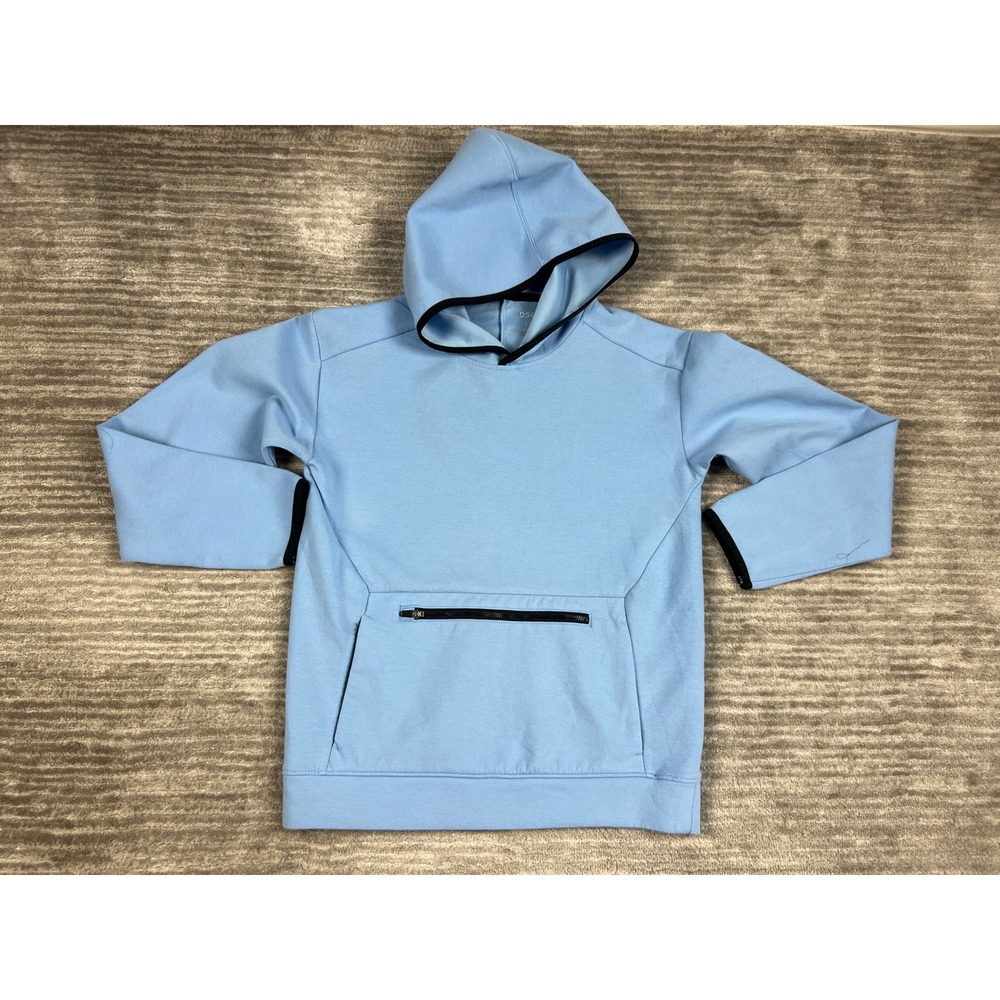 DSG Hoodie Boys L 14-16 Blue Tech Pullover Zippered Pocket Athletic Sweatshirt
